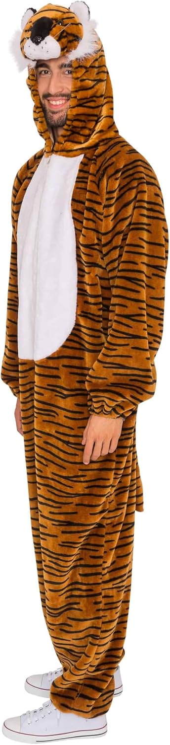 Deiters Overall Plüsch Tiger Herren schwarz/braun 56-58