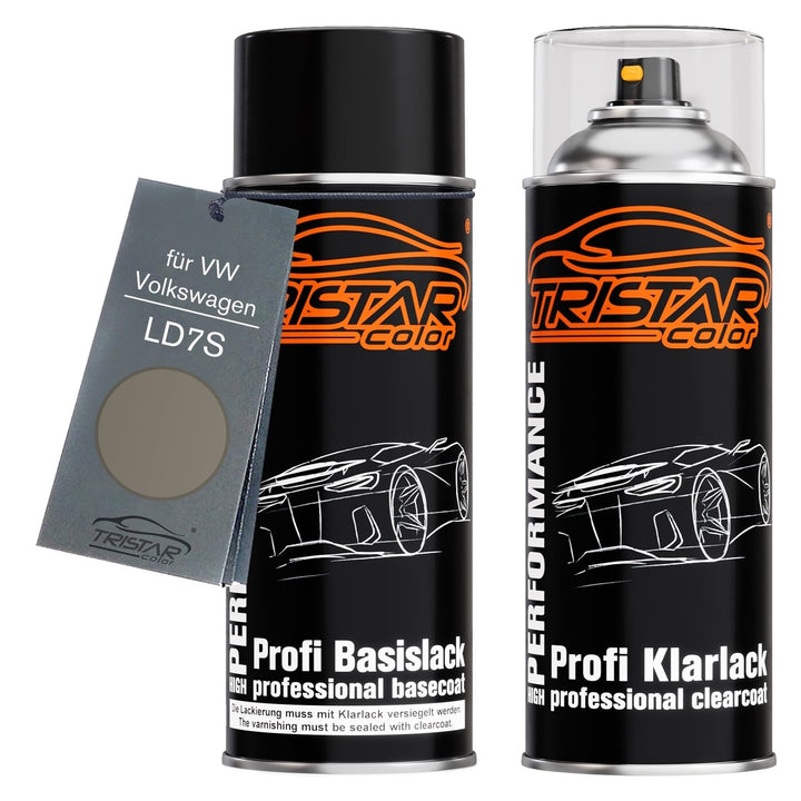 TRISTARcolor Autolack Spraydosen Set für VW/Volkswagen LD7S Slate Grey Metallic/Alpine Grey Metallic