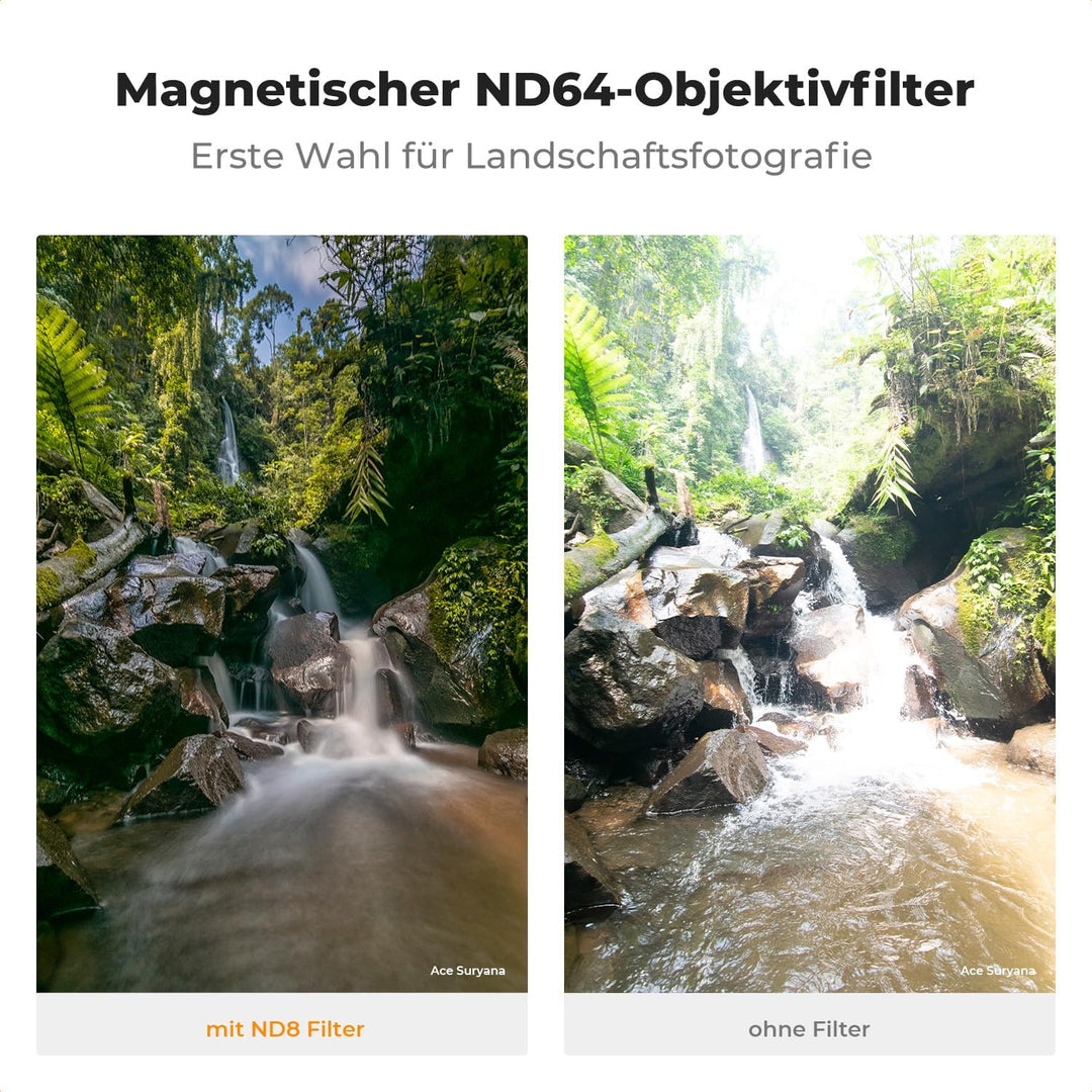 K&amp;F Concept Nano X-Serie Magnetic ND Filter Graufilter ND64 (6 Blendenstufen) Magnetisches Schnellwe