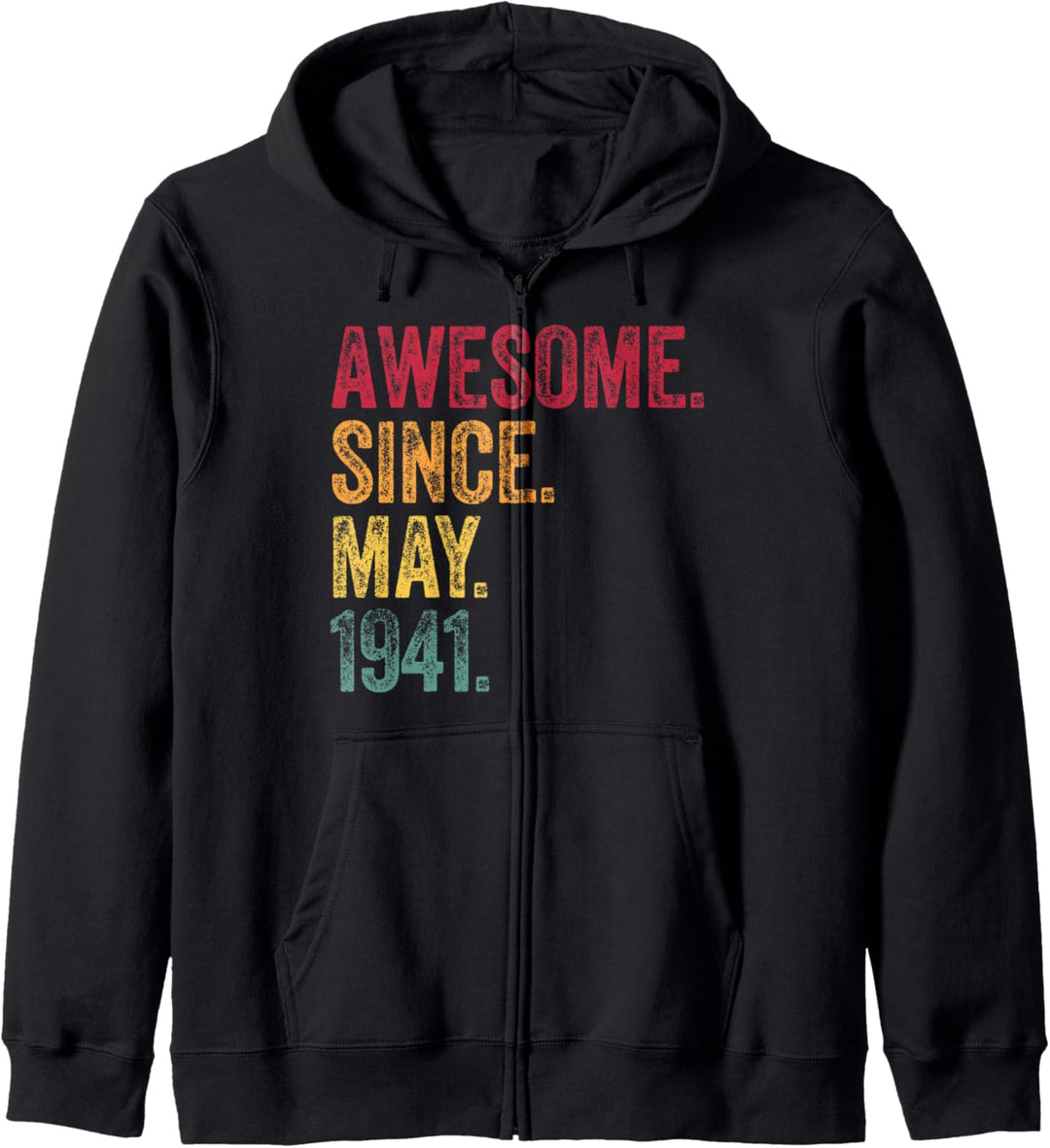 Awesome Since May 1941 80th Birthday 80 Years Old Retro Kapuzenjacke
