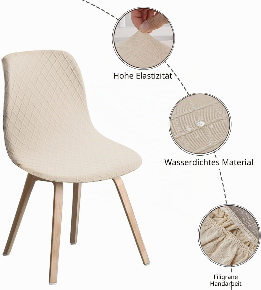 JUNZHE Muschelstuhlhussen Retro-Stuhlhussen Stretch Spandex Druck Lounge Eckstuhl Schutz für Esszimm