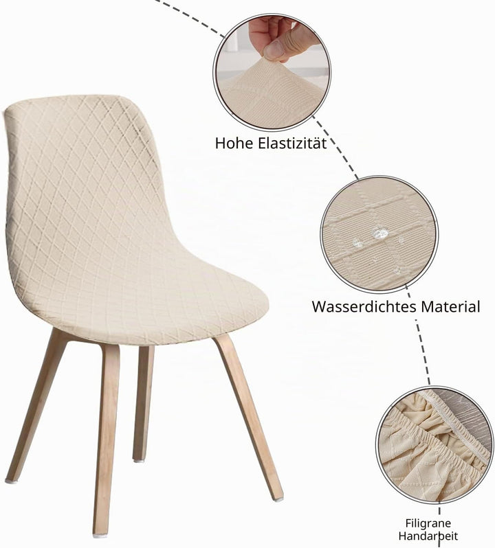 JUNZHE Muschelstuhlhussen Retro-Stuhlhussen Stretch Spandex Druck Lounge Eckstuhl Schutz für Esszimm
