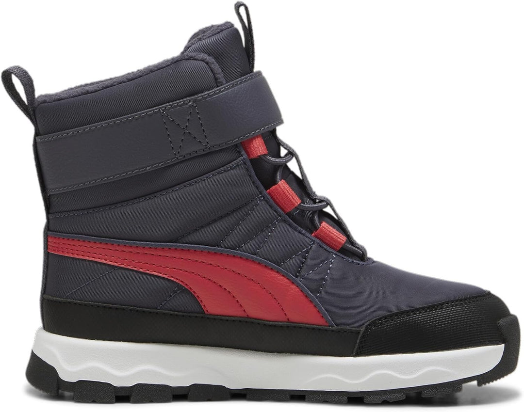 PUMA Unisex Kinder Evolve Boot Puretex Ac+ps Sneaker, Galactic Gray Tart Cherry Puma Black