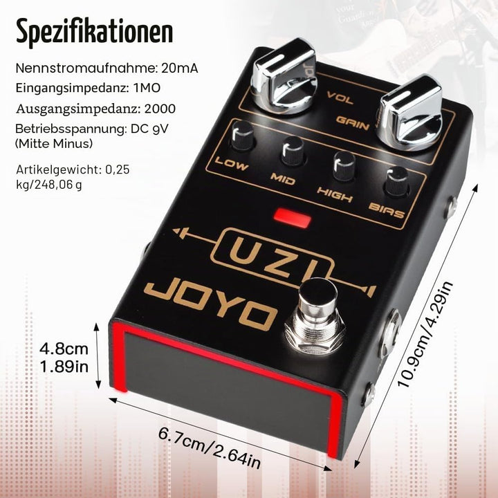 JOYO Distortion Pedal R-Serie Heavy Metal Dist zwischen amerikanisch und britisch für E-Gitarren-Eff