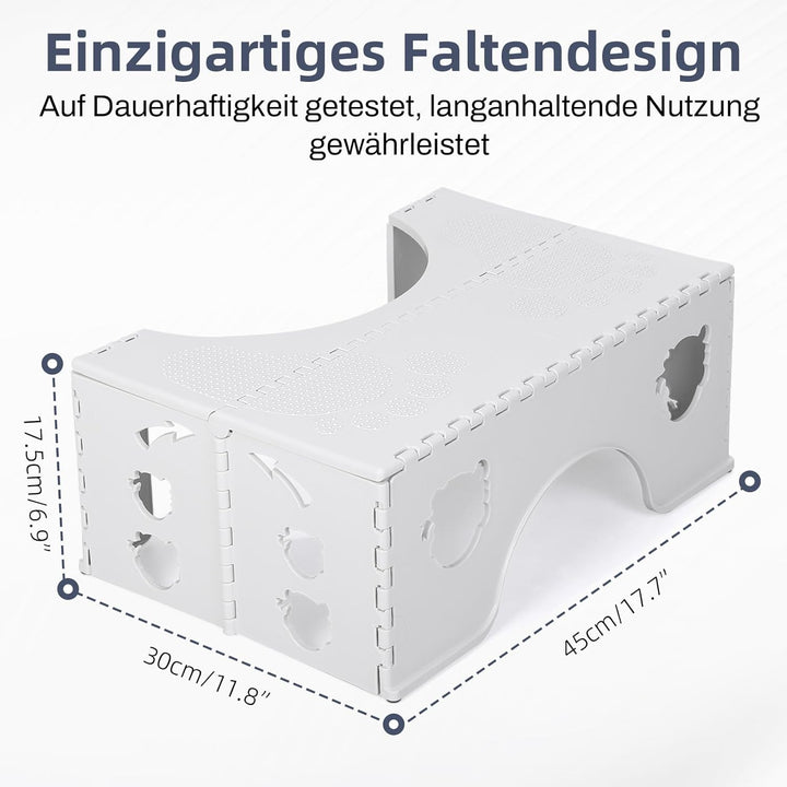 Toilettenhocker Klappbar - Physiologischer Hocker Badezimmer für Erwachsene und Kinder - WC Hocker f