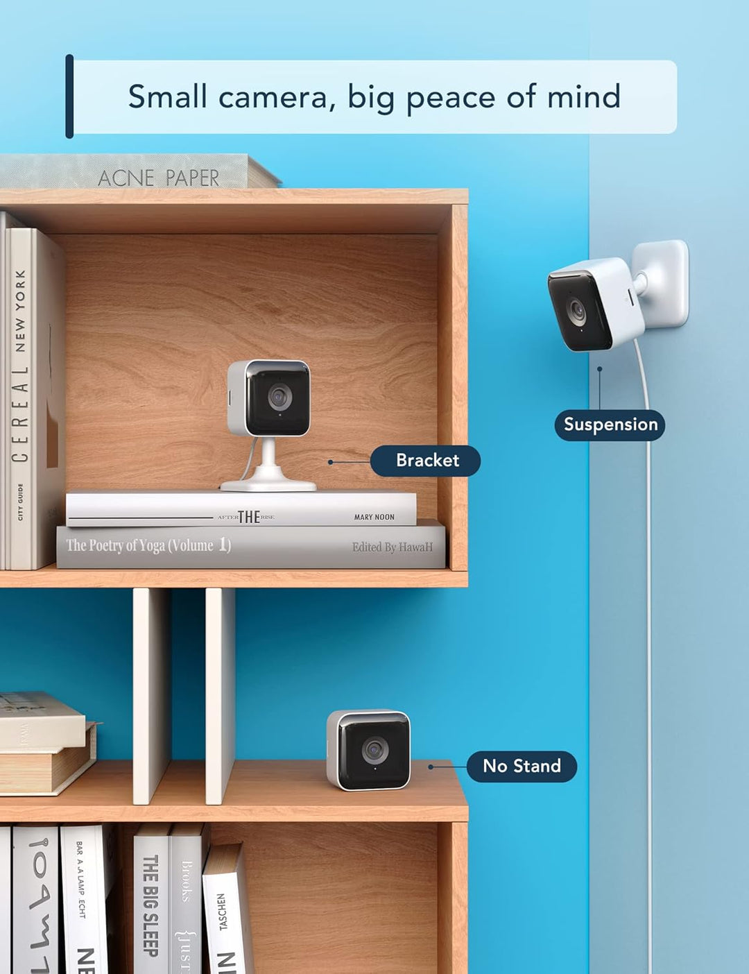 GNCC WLAN Kamera Indoor, Überwachungskamera Innen 1080P, Verbesserte Nachtsicht, Echtzeitalarm, Bewe