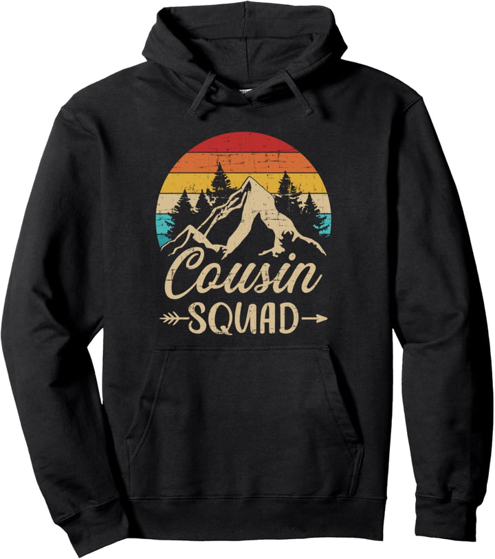 Cousin Squad Vintage Berge Camping Pullover Hoodie