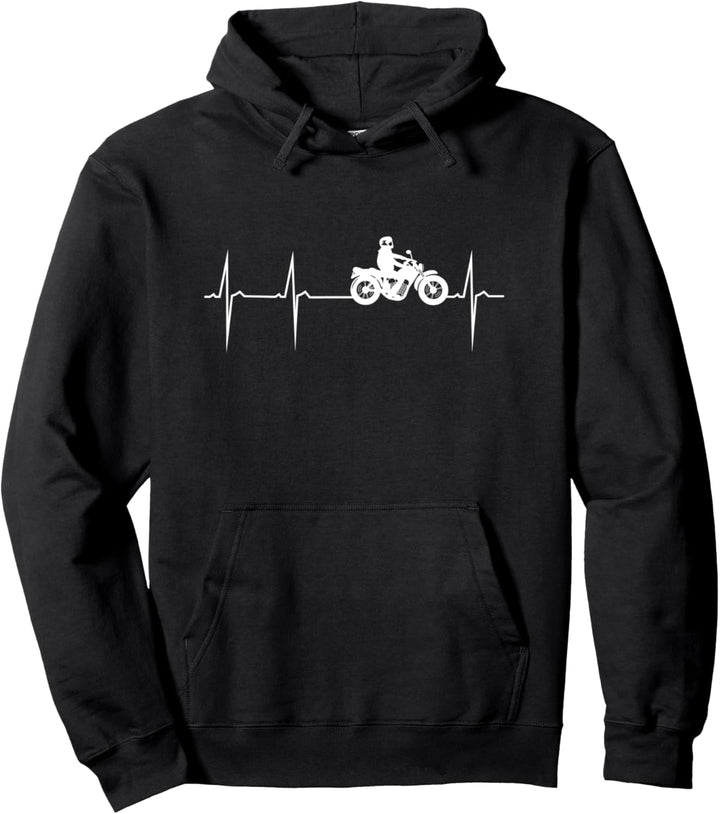 Herzklopfen Herzfrequenz Biker - Herzschlag für Motorrad Pullover Hoodie