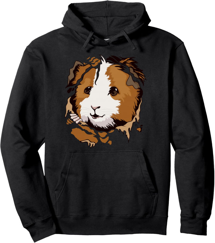 Meerschwein zerrissene Kleidung zerfetzt Meerschweinchen Pullover Hoodie