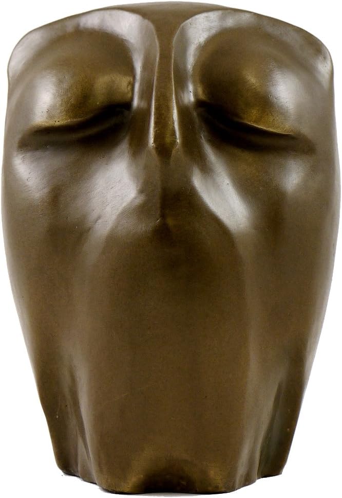 Moderne Kunst - Bronzeskulptur - Ruhende Eule - signiert von Milo - Eulen Skulptur - Bronzefigur Eul