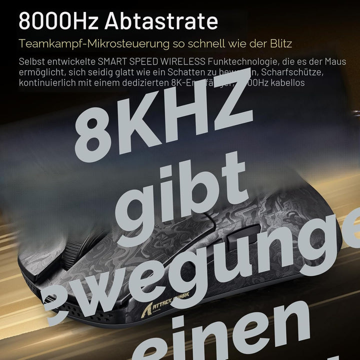 MAMBASNAKE x Attack Shark R11 Ultra Carbon Fiber Wireless Gaming Mouse, 8000Hz, 49g Superlight, 4200