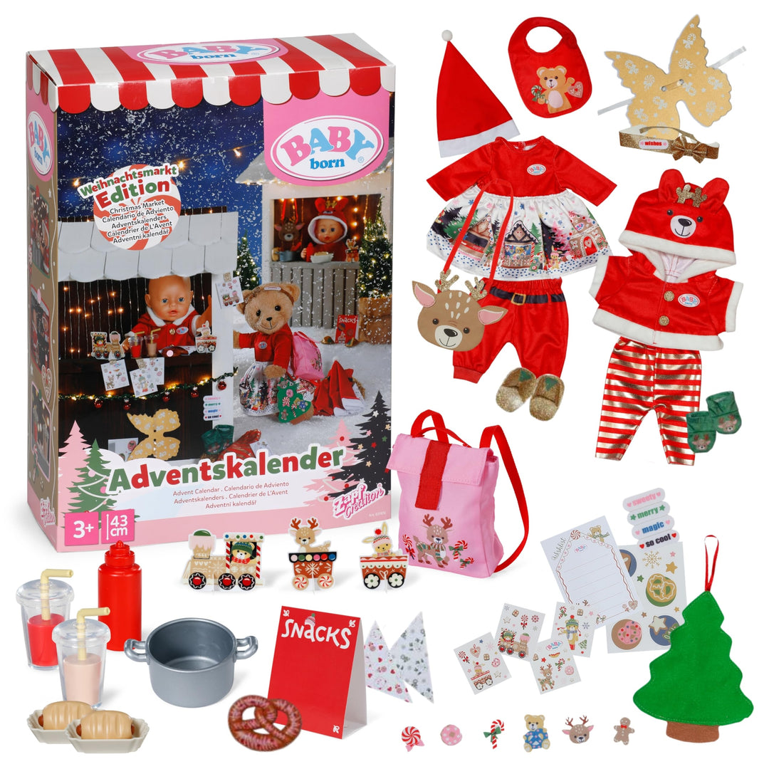 BABY born Adventskalender - 24 Überraschungen - Puppenkleidung &amp; Accessoires für 43 cm Puppen - Hoch