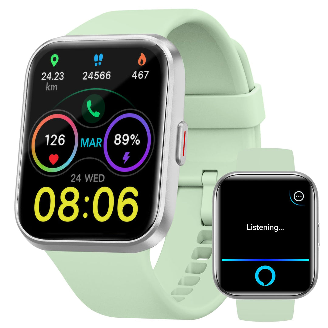 Smartwatch Herren Damen, 1,8" AMOLED-Display Smart Watch mit Telefonfunktion Alexa, Fitnessuhr mit H