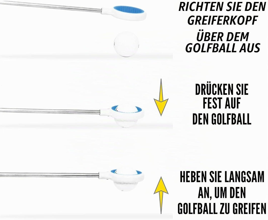 IGOTCHA JAWZ Compact Golf Ball Retriever Gelb, 14 Fuss Länge (max. 18 Fuss Reichweite)