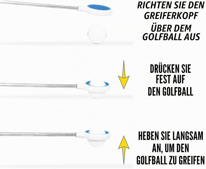 IGOTCHA JAWZ Compact Golf Ball Retriever Gelb, 14 Fuss Länge (max. 18 Fuss Reichweite)