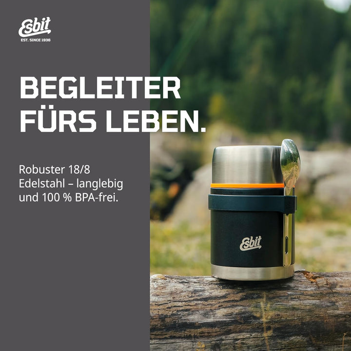 Esbit Thermobehälter Classic für Speisen - Warmhaltebehälter 750 ml in Forest Grün - aus Edelstahl f