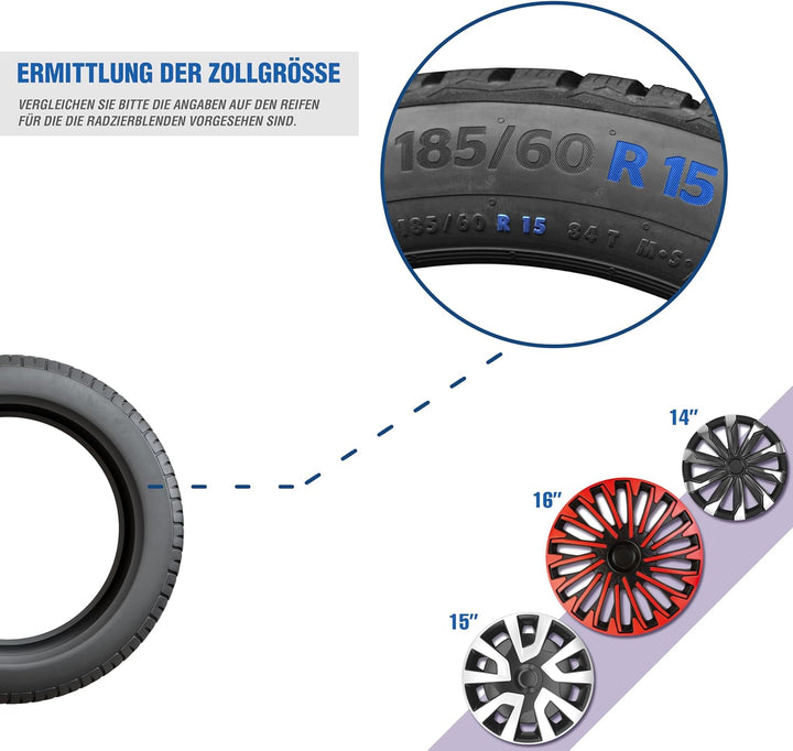 Petex RB539315 Radzierblende Avalon Pro Grösse 15 Zoll 2-fach lackiert mit Chromring Material: ABS i