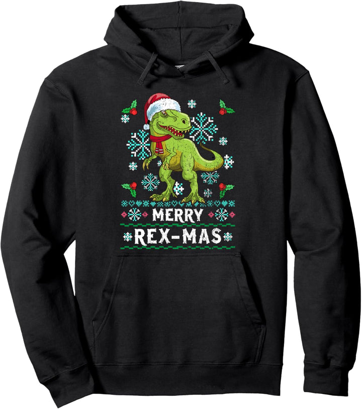 Merry Rexmas Hässlicher Weihnachtspullover Dino Holiday T-Rex Pullover Hoodie