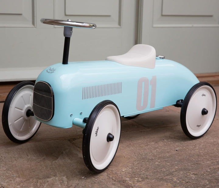 Vilac VIL1124 Autoträger Vintage in zartem Blau – ab 18 Monaten – 1124, himmelblau, Large, Himmelbla