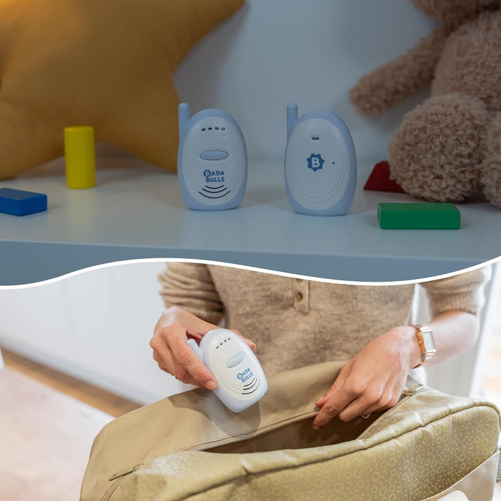 Badabulle Audio-Babyphone 300m Reichweite - akustischer und visueller Alarm - Batterie- oder Netzbet