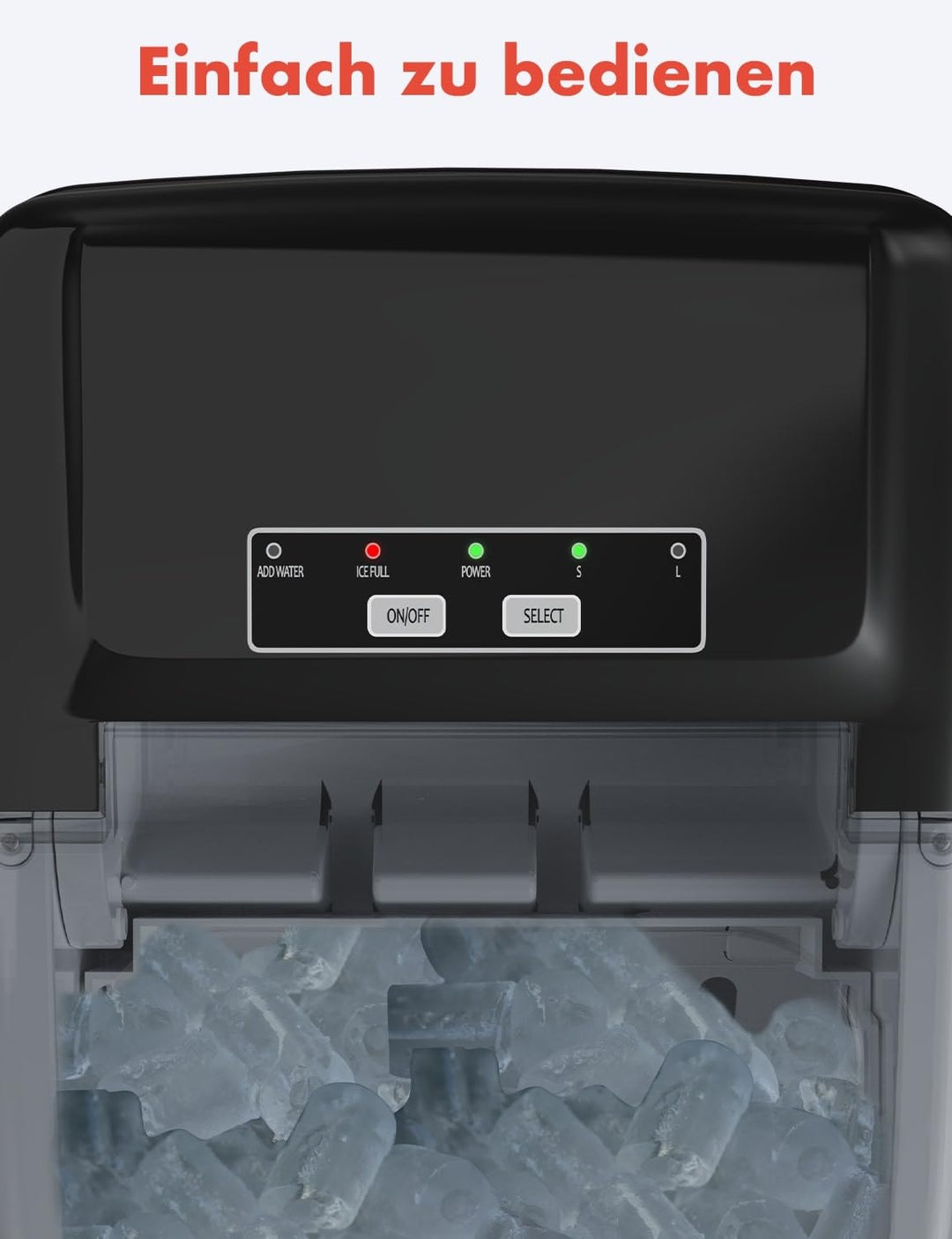KitchenBrothers Eiswürfelmaschine Klein - Crushed Ice Maschine - Eiswürfel Maschine, Würfel - Ice Cu
