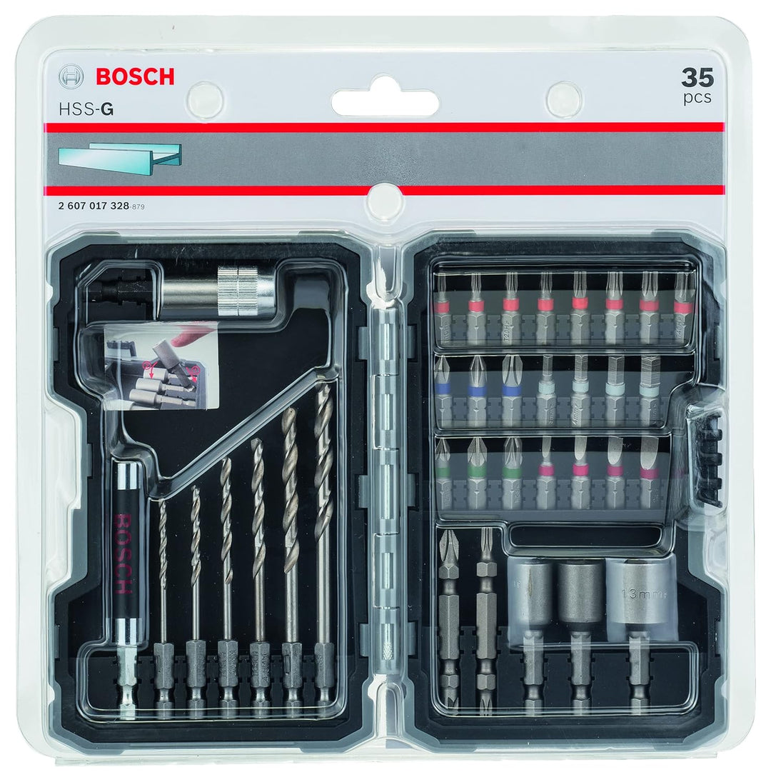 Bosch Professional 35tlg. HSS-G Metall Bohrer und Bit Set Extra Hart (Kreuzschlitz-, Pozidriv-, Hex-