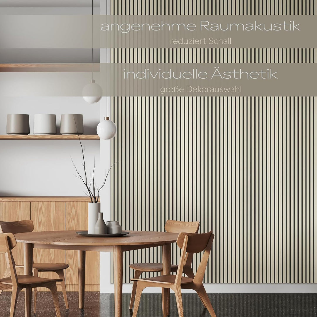 HEXIM Akustikpaneele 138,5x60cm Holz Comfort - flexible Holzpaneele Platten Lamellenwand MDF Wandpan
