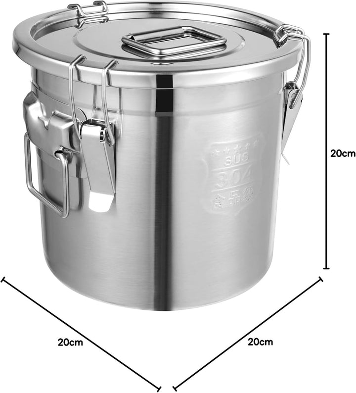 Froulaland 304 Edelstahl Getreidebehälter Vorratsdosen Mit Deckel Luftdicht Metall Küche Eimer Mit D