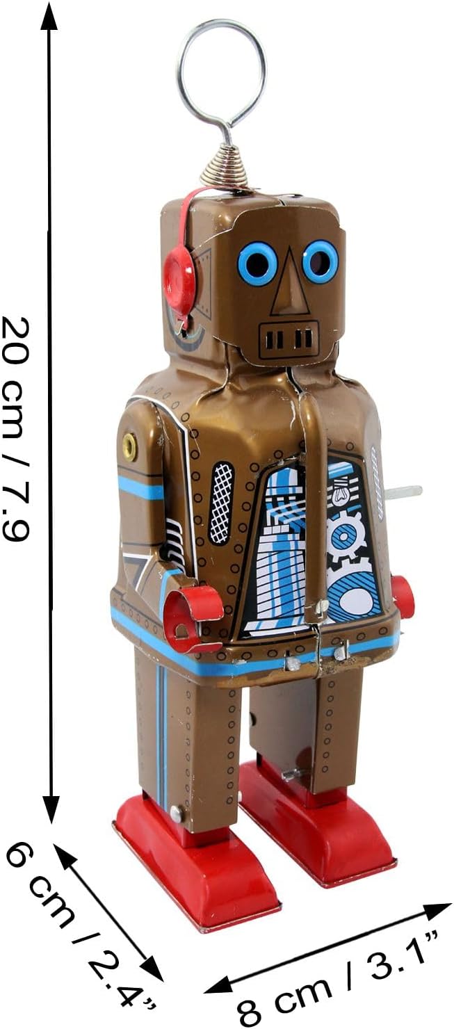 Freak Scene Superfreak Roboter - Space Robot - braun - Blechroboter - Retro Blechspielzeug, Braun