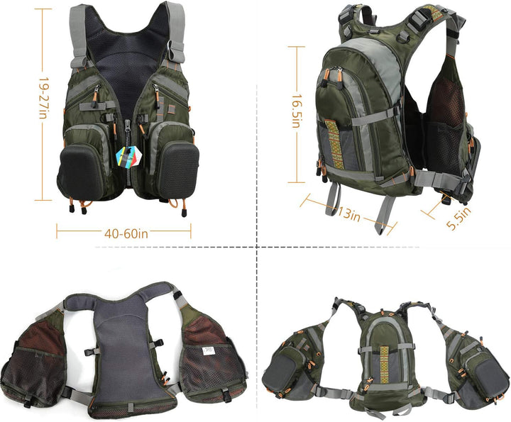 PELLOR Pelllor Angeln Weste Herren, Mehrere Taschen Einstellbare Grösse Mesh Atmungsaktive Weste, An