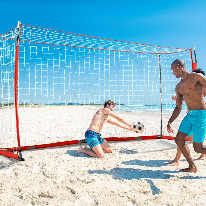 Fussballtor Outdoor [180cm/240cm/365cm], Faltbares Fussballtor Garten &amp; Training mit Koordinationsle