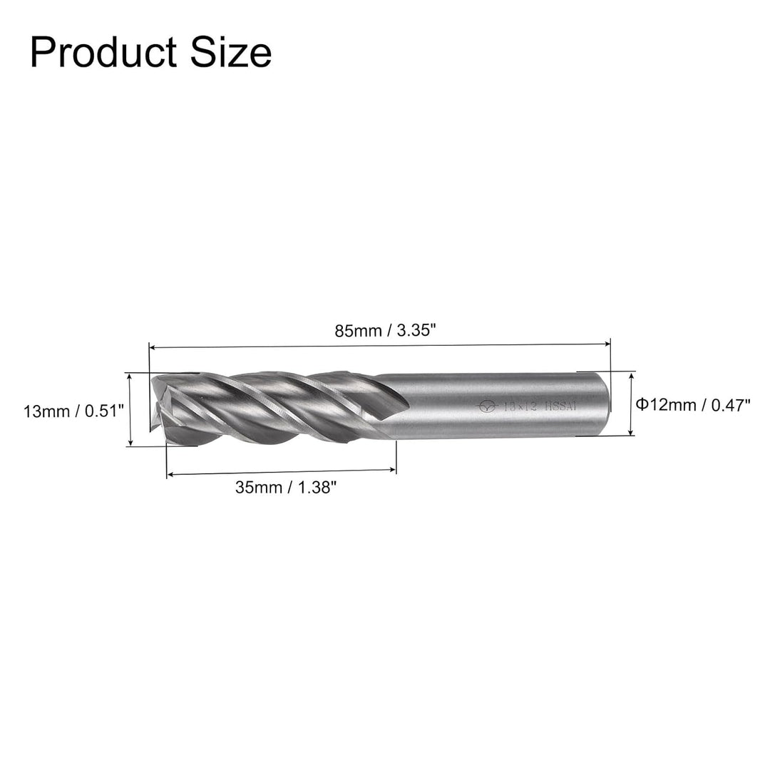 QUARKZMAN 2Stk Hartmetall Schaft Fräser 4-Schneidig 13mm / 0.51" Schnellarbeitsstahl Cnc Fräser Bits