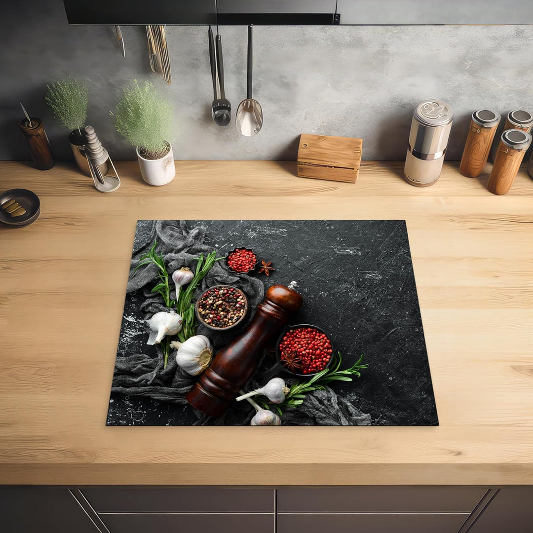 KitchenYeah© Herdabdeckplatte 59x51 cm Einteilig Küche Herdabdeckung Induktionsfeld Ceranfeld Herdab