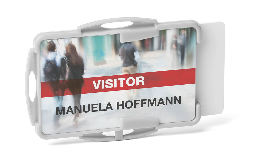Durable 898910 Ausweishalter ECO für 2 Karten, Blauer Engel zertifiziert, Packung à 10 Stück, grau,