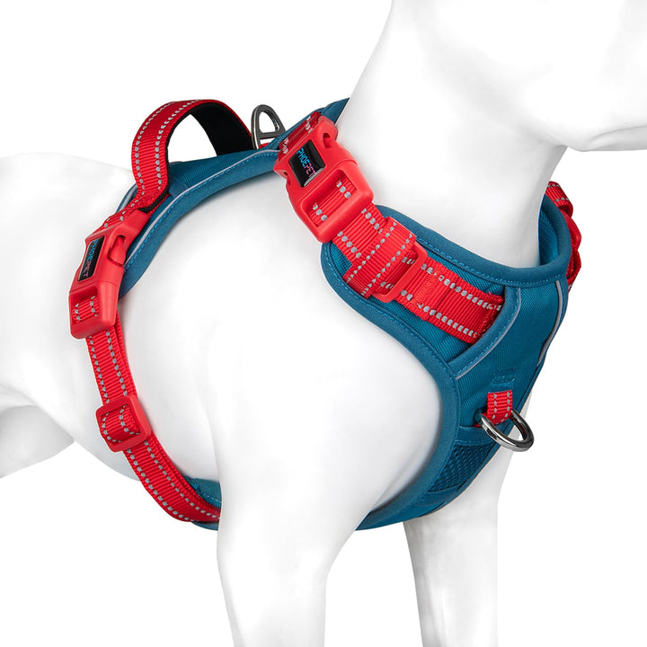 PHOEPET No Pull Hundegeschirr, reflektierende Hundeweste, mit weichem Trainingsgriff für kleine, mit