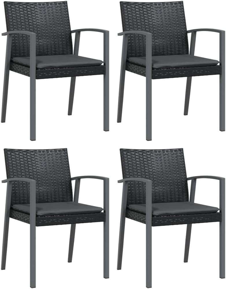 Festnight Poly Rattan Sitzgruppe Gartenmöbel Set mit Kissen Garten Essgruppe 4 Personen Gartenmöbel