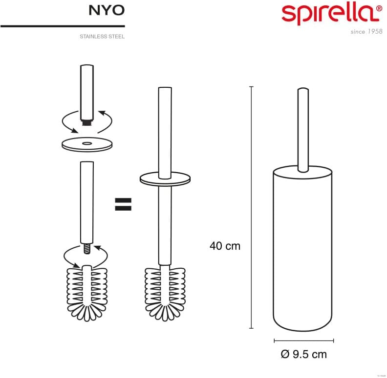 Spirella WC Bürste Klobürste Toilettenbürste hochwertig „NYO“ mit hygienischem Behälter Edelstahl Sc