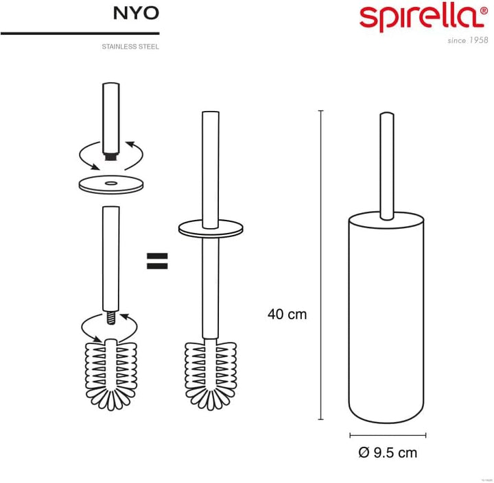 Spirella WC Bürste Klobürste Toilettenbürste hochwertig „NYO“ mit hygienischem Behälter Edelstahl Sc