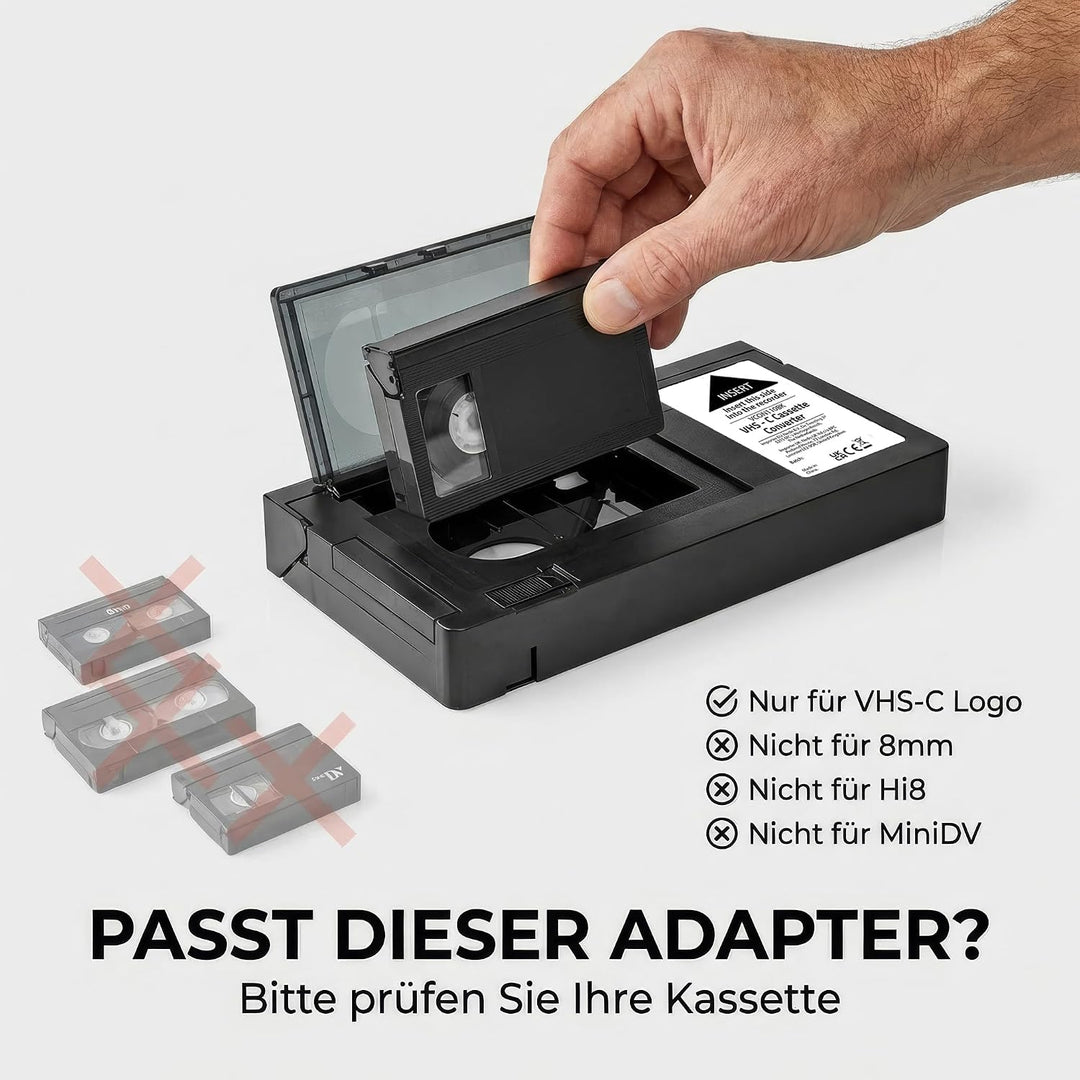 Nedis VHS-Konverter - Konvertierung: VHS-C auf VHS - Plug &amp; Play - Schwarz