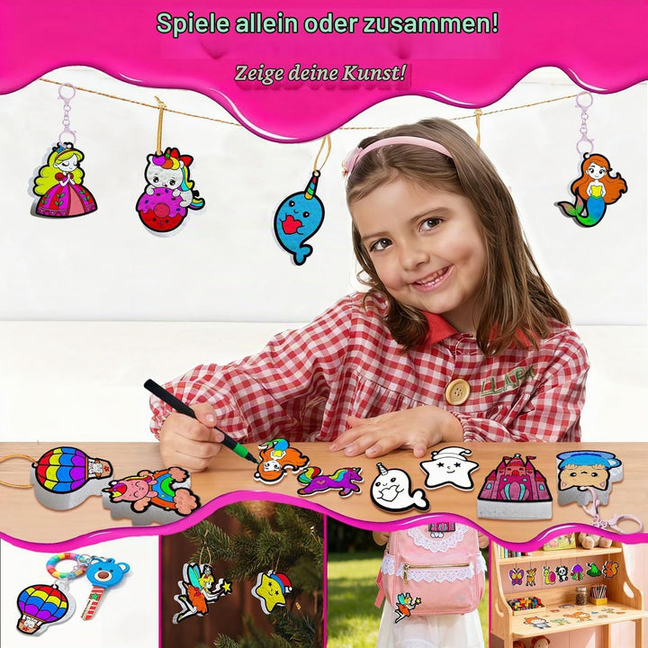 JRD&amp;BS WINL 3D-Kunstset für Kinder: Aqua-Aufschäum Süsse Prinzessinnen &amp; Einhörner, Malsets für Kind