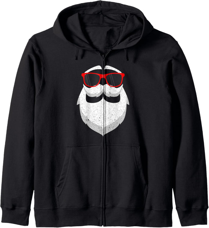 Sonnenbrille mit Weihnachtsmannbart Lustiges Weihnachten Kapuzenjacke