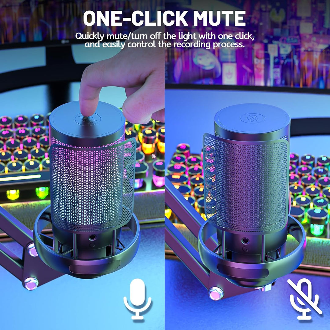 Anykuu Kondensator Microphone Kit Professional, 192kHZ/24 USB Gaming Mikrofon PC Streaming Podcast U