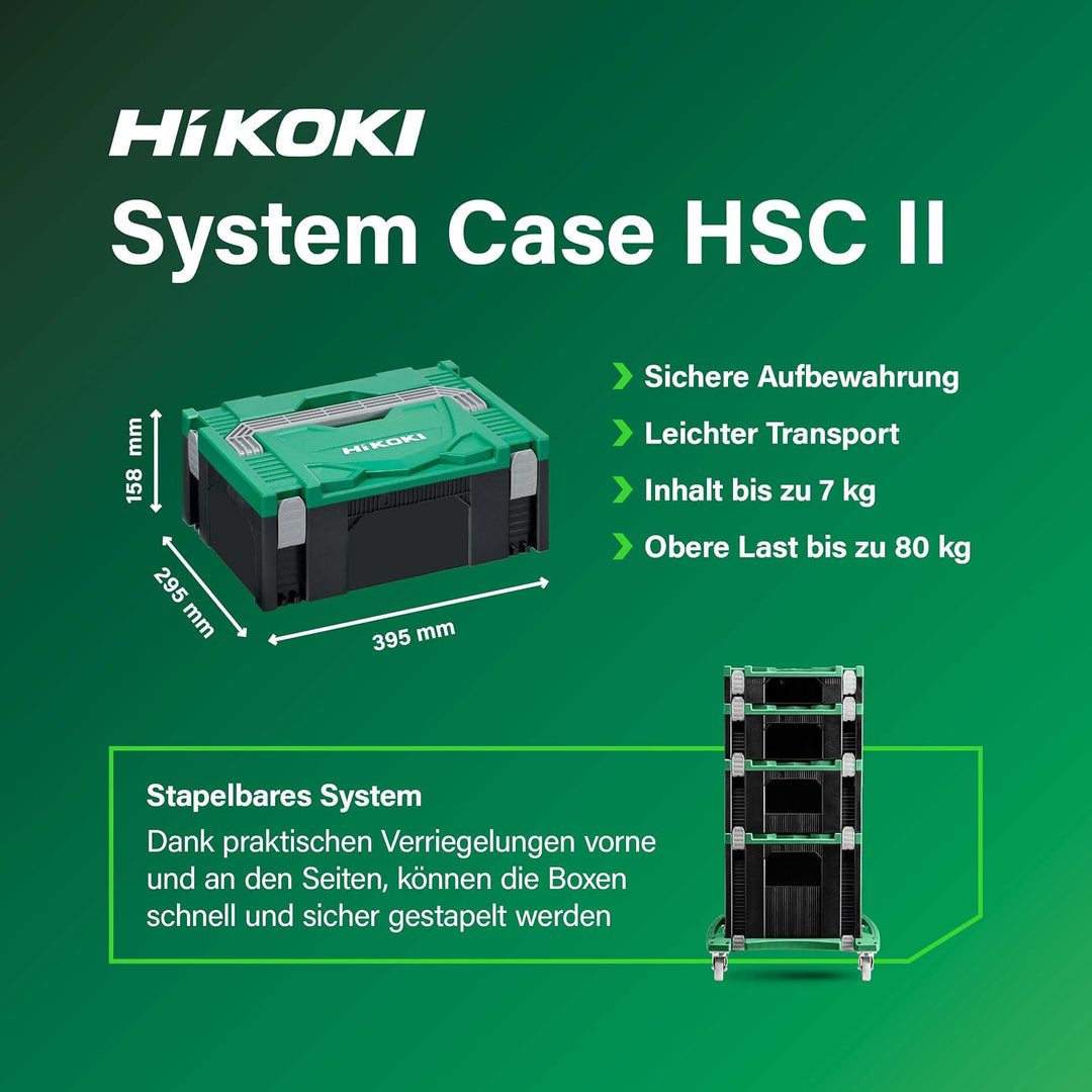 HIKOKI Akku Bohrschrauber DS18DCWPZ, Bohrfutterweite: 1,5-13 mm (18V, 5,0 Ah Li-ion Akku, Max. Festd