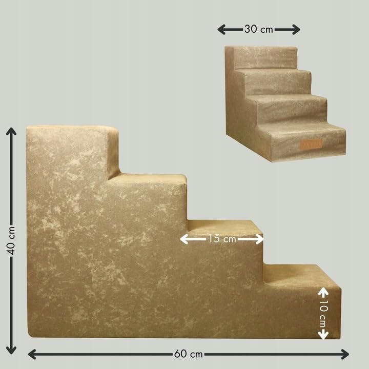 Sofatreppe für Hunde und Katzen – Hundetreppe für Bett &amp; Sofa – 3- oder 4-stufig, rutschfest &amp; wasch