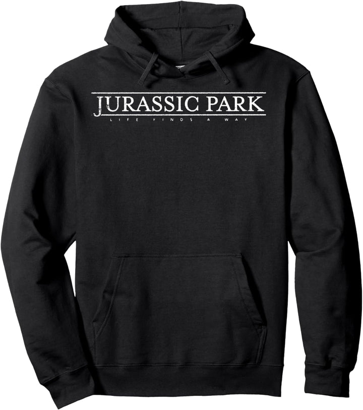 Jurassic Park Life Finds A Way Simple Text Pullover Hoodie