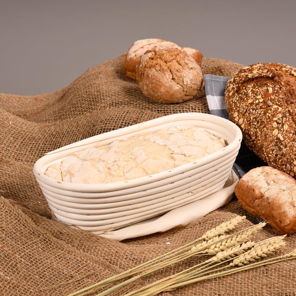 KESPER | Gärkörbchen, Material: Rattan, Textilfutter (abnehmbar), Masse: 28 x 15 x 8 cm, Farbe: Natu