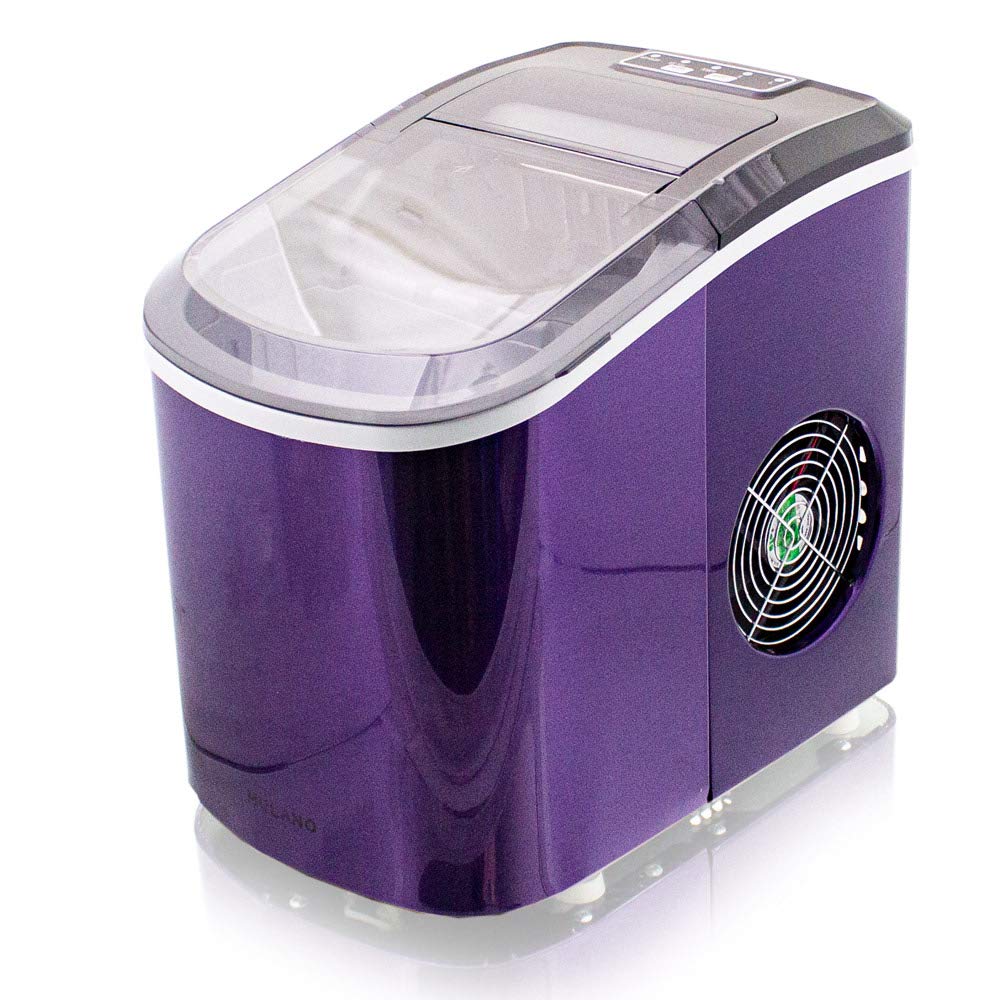 Eiswürfelmaschine Edelstahl Eiswürfelbereiter Eiswürfel Ice Maker Eis Maschine Icemaker (Violett)