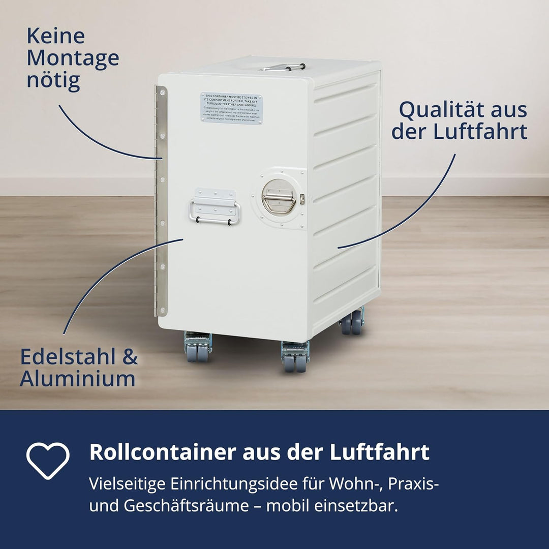 VanDeBord Rollcontainer mit Schubladen, mobiler Aktenschrank, Metallschrank, Schubladenschrank Küche