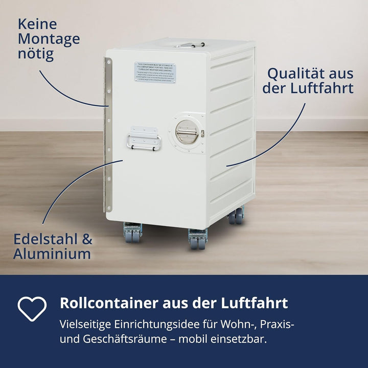 VanDeBord Rollcontainer mit Schubladen, mobiler Aktenschrank, Metallschrank, Schubladenschrank Küche
