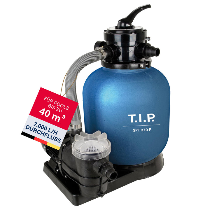 T.I.P. Sandfilteranlage - Pool Filter Set mit Vorfilter, für 40 m³ Beckengrösse, 13.200l/h Fördermen